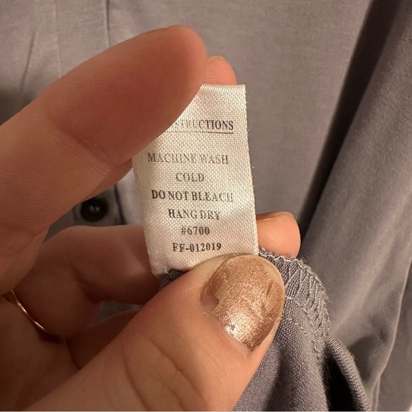 Free Fly Bamboo Flex Henley 3/4 Sleeve Top Size XL Grey - Picture 5 of 6